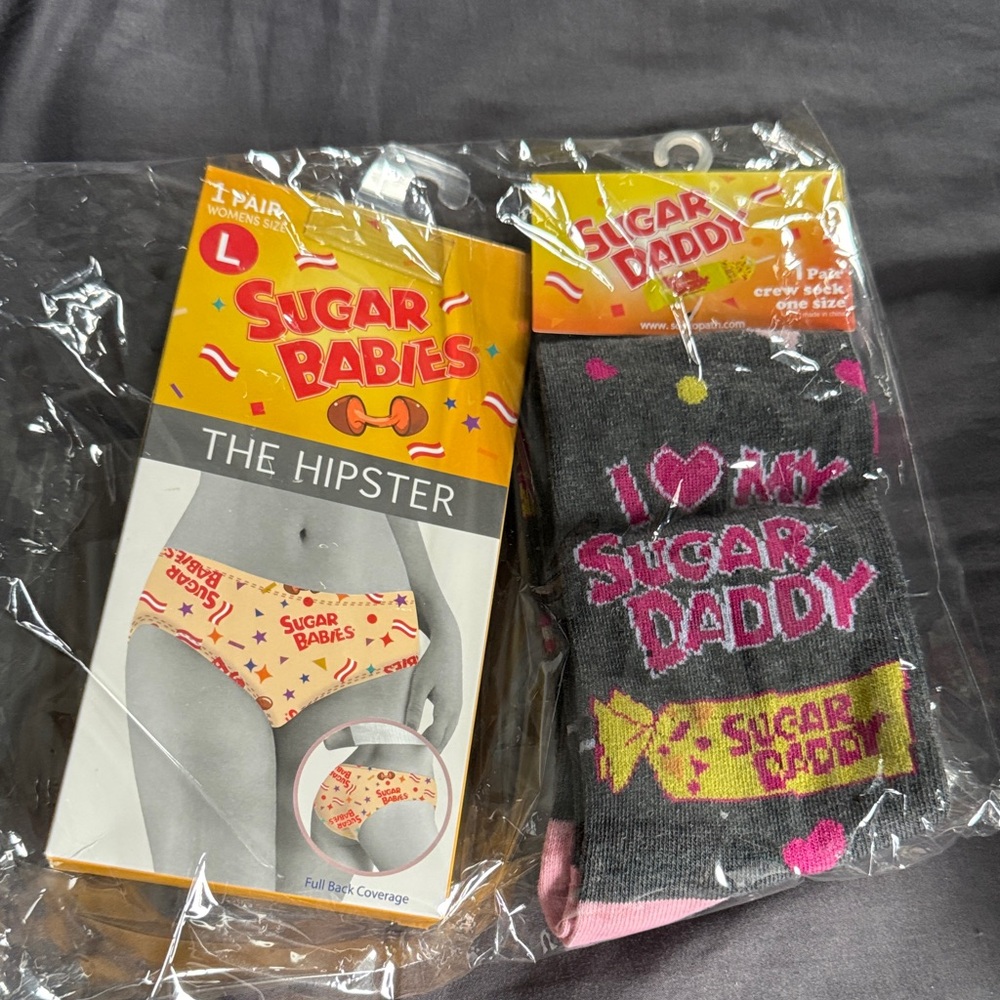 Sugar Baby Bundle - Gray and Pink sock and matching Panty